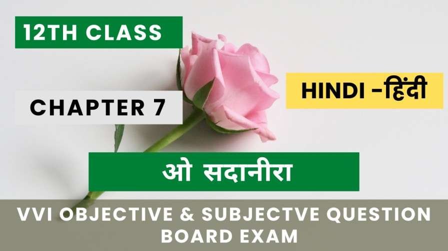12th Hindi Ka Chapter 7 Objective Question 2023